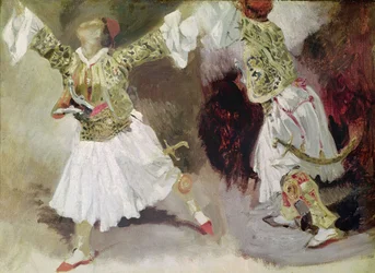 Due soldati greci che danzano (Studio del vestito Soliote)